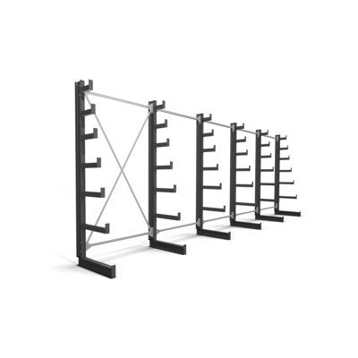 Rayonnage à bras en porte-à-faux STIER, simple, 5 travées avec 6 niveaux décroissants 6500x2000x500 mm (904489) - Publicité Rayonnage à bras en porte-à-faux STIER, simple, 5 travées avec 6 niveaux décroissants 6500x2000x500 mm (904489) - Publicité