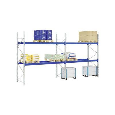 Rayonnages à palettes en kit complet Bito l 25500 x p 1100 x H 5500 montants galvanis (42537) - Publicité Rayonnages à palettes en kit complet Bito l 25500 x p 1100 x H 5500 montants galvanis (42537) - Publicité