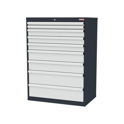 STIER Armoire à tiroirs 9 tiroirs 900 x 575 x 1220 mm 80 kg (907612) - Publicité STIER Armoire à tiroirs 9 tiroirs 900 x 575 x 1220 mm 80 kg (907612) - Publicité