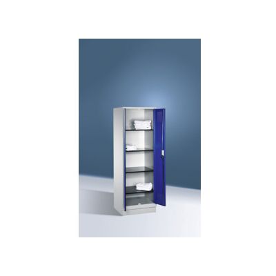 C+P Armoire à linge Evolo, H1800×I610×P500 mm, façade bleu gentiane, corps gris clair (48222-20b) ; C + P Möbelsysteme (48222-20b S10099) - Publicité C+P Armoire à linge Evolo, H1800×I610×P500 mm, façade bleu gentiane, corps gris clair (48222-20b) ; C + P Möbelsysteme (48222-20b S10099) - Publicité
