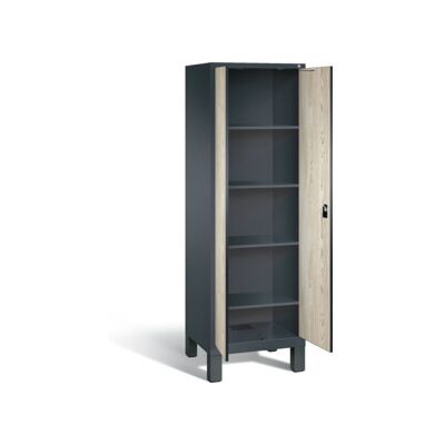 C+P Armoire à linge Evolo, H1850xI610xP500mm, façade décor frêne Sen, corps anthracite (48212-20B) ; C + P Möbelsysteme (48212-20B S10106) - Publicité C+P Armoire à linge Evolo, H1850xI610xP500mm, façade décor frêne Sen, corps anthracite (48212-20B) ; C + P Möbelsysteme (48212-20B S10106) - Publicité