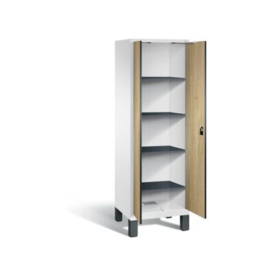 C+P Armoire à linge Evolo, H1850×I610×P500 mm, façade décor chêne Sereno, corps blanc trafic (48212-20B) ; C + P Möbelsysteme (48212-20B S10110) - Publicité C+P Armoire à linge Evolo, H1850×I610×P500 mm, façade décor chêne Sereno, corps blanc trafic (48212-20B) ; C + P Möbelsysteme (48212-20B S10110) - Publicité