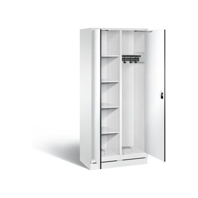 C+P Armoire à produits de nettoyage Evolo, H1800×I810×P500 mm, façade décor blanc, corps blanc trafic (48160-22) ; C + P Möbelsysteme (48160-22 S10138) - Publicité C+P Armoire à produits de nettoyage Evolo, H1800×I810×P500 mm, façade décor blanc, corps blanc trafic (48160-22) ; C + P Möbelsysteme (48160-22 S10138) - Publicité