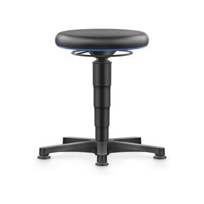 bimos Allround tabouret avec patins, similicuir noir, hauteur d'assise 450-650 mm, anneau de couleur bleu (9460-MG01-3277) - Publicité bimos Allround tabouret avec patins, similicuir noir, hauteur d'assise 450-650 mm, anneau de couleur bleu (9460-MG01-3277) - Publicité