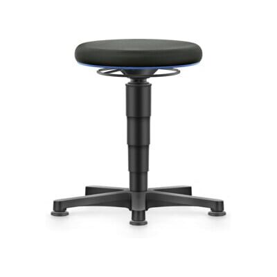 bimos Allround tabouret avec patins, tissu noir, hauteur d'assise 450-650 mm, anneau de couleur bleu (9460-6801-3277) - Publicité bimos Allround tabouret avec patins, tissu noir, hauteur d'assise 450-650 mm, anneau de couleur bleu (9460-6801-3277) - Publicité