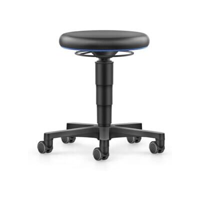 bimos Allround tabouret avec roulettes, similicuir noir, hauteur d'assise 450-650 mm, anneau de couleur bleu (9463-MG01-3277) - Publicité bimos Allround tabouret avec roulettes, similicuir noir, hauteur d'assise 450-650 mm, anneau de couleur bleu (9463-MG01-3277) - Publicité