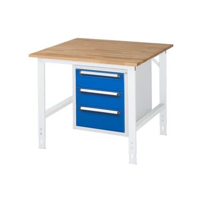 Rau Table de travail Tom réglable en hauteur KM06, L1000 x P1000 x H760-1080mm, plateau B-25mm (06-625B10-10-KM06.11) - Publicité Rau Table de travail Tom réglable en hauteur KM06, L1000 x P1000 x H760-1080mm, plateau B-25mm (06-625B10-10-KM06.11) - Publicité