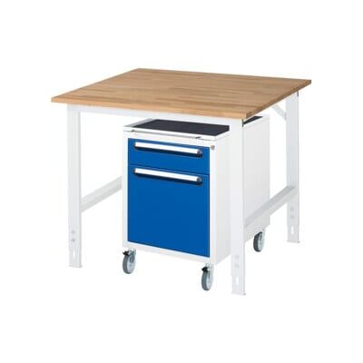 Rau Table de travail Tom réglable en hauteur KM08, L1000 x P1000 x H760-1080mm, plateau B 25mm (06-625B10-10-KM08.11) - Publicité Rau Table de travail Tom réglable en hauteur KM08, L1000 x P1000 x H760-1080mm, plateau B 25mm (06-625B10-10-KM08.11) - Publicité