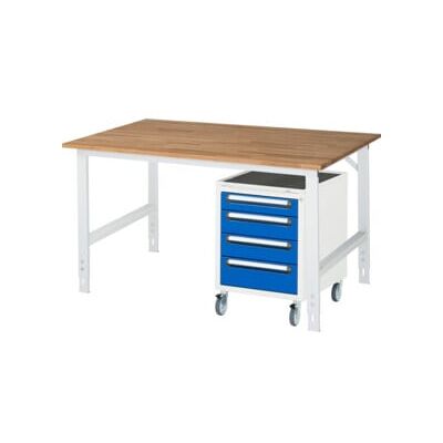 Rau Table de travail Tom réglable en hauteur KM10, L1500xP1000xH760-1080mm, plateau B-25mm (06-625B10-15-KM10.11) - Publicité Rau Table de travail Tom réglable en hauteur KM10, L1500xP1000xH760-1080mm, plateau B-25mm (06-625B10-15-KM10.11) - Publicité