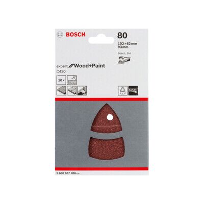 BOSCH feuille abrasive C430 10 pièces 102 x 62 93 mm 80 11 trous (2608607408) - Publicité BOSCH feuille abrasive C430 10 pièces 102 x 62 93 mm 80 11 trous (2608607408) - Publicité
