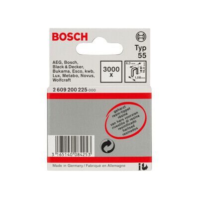 Agrafes Bosch 2609200225 Revêtues de Résine Type 55 - Publicité Agrafes Bosch 2609200225 Revêtues de Résine Type 55 - Publicité