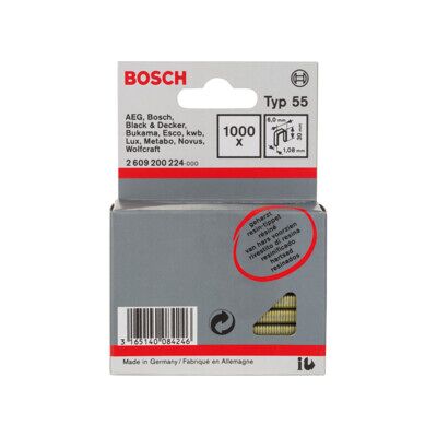 Bosch 2609200224 Agrafes - Dos étroit - 1000 pièces - Publicité Bosch 2609200224 Agrafes - Dos étroit - 1000 pièces - Publicité