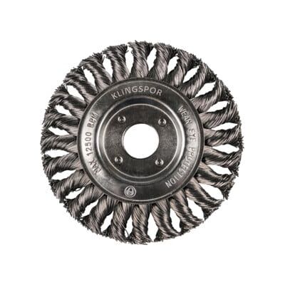 Brosse circulaire torsadée Klingspor simple rangée Nombre de rangées 1 178 x 14 x 22,23 mm 0,5 Acier (358313) - Publicité Brosse circulaire torsadée Klingspor simple rangée Nombre de rangées 1 178 x 14 x 22,23 mm 0,5 Acier (358313) - Publicité
