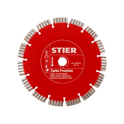 Stier Modèle - Disque de coupe diamant - Ø350 mm - Turbo Premium - Scie - Publicité Stier Modèle - Disque de coupe diamant - Ø350 mm - Turbo Premium - Scie - Publicité