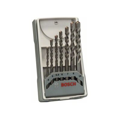 Foret à béton BOSCH CYL-3 Set Silver Percussion 7-pièces 4, 5 5,5 6, 7 8, 10 mm (2607017083) - Publicité Foret à béton BOSCH CYL-3 Set Silver Percussion 7-pièces 4, 5 5,5 6, 7 8, 10 mm (2607017083) - Publicité