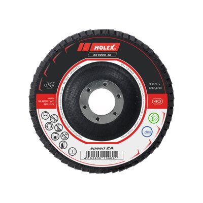 Holex Disquesà lamelles speed ZA plat,⌀ 178 mm, Grain: 40 (565296 40) - Publicité Holex Disquesà lamelles speed ZA plat,⌀ 178 mm, Grain: 40 (565296 40) - Publicité