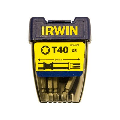 Embouts tournevis électrique IRWIN TX40 - Pack de 5, 50mm - Publicité Embouts tournevis électrique IRWIN TX40 - Pack de 5, 50mm - Publicité