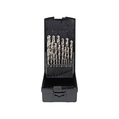 Jeu de 19 forets hélicoïdaux STIER Standard DIN 338 HSS-G 1-10 mm en coffret, queue cylindrique, coupe à droite (902554) - Publicité Jeu de 19 forets hélicoïdaux STIER Standard DIN 338 HSS-G 1-10 mm en coffret, queue cylindrique, coupe à droite (902554) - Publicité