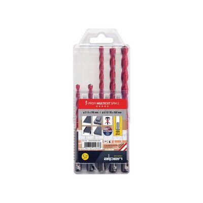 Bohrersatz Profi Multicut 5 pcs. 5,6x110, 6,8,10x160mm SDS-Plus ; Alpen-Maykestag (0000100905100) - Publicité Bohrersatz Profi Multicut 5 pcs. 5,6x110, 6,8,10x160mm SDS-Plus ; Alpen-Maykestag (0000100905100) - Publicité