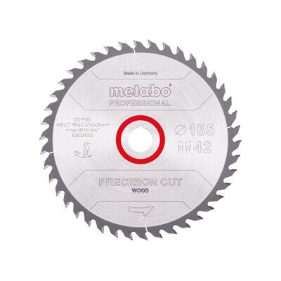 Lame de scie circulaire Metabo 165x20mm Z42 - Coupe professionnelle bois - Publicité Lame de scie circulaire Metabo 165x20mm Z42 - Coupe professionnelle bois - Publicité