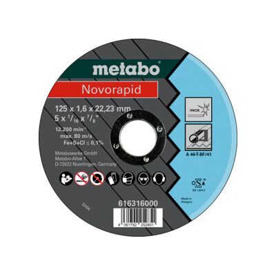 Metabo Novorapid 125mm Disque de Coupe Inox - Acier, 1,6mm - Disque de Coupe - Publicité Metabo Novorapid 125mm Disque de Coupe Inox - Acier, 1,6mm - Disque de Coupe - Publicité