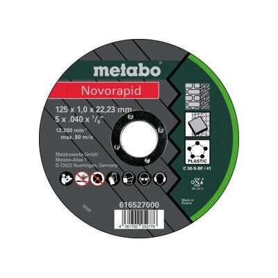 Disque de coupe universel Metabo Novorapid 125mm - Acier & Inox - Type de produit - Publicité Disque de coupe universel Metabo Novorapid 125mm - Acier & Inox - Type de produit - Publicité