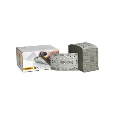 Abrasif Mirka IRIDIUM - 81x133mm, Grip 54T, Grain 80 - Abrasif - Publicité Abrasif Mirka IRIDIUM - 81x133mm, Grip 54T, Grain 80 - Abrasif - Publicité