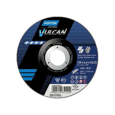 Norton - A30S-125X6.4 - Acier/Inox - Disque abrasif - Publicité Norton - A30S-125X6.4 - Acier/Inox - Disque abrasif - Publicité