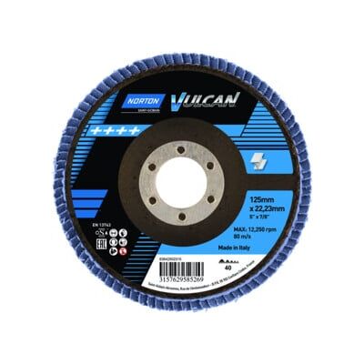 Norton Disque à lamelles - Vulcan Zirconium R842 - 125x22 P40 ; Saint-Gobain (63642502315) - Publicité Norton Disque à lamelles - Vulcan Zirconium R842 - 125x22 P40 ; Saint-Gobain (63642502315) - Publicité