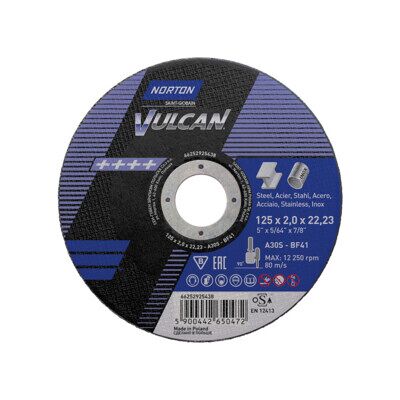 Disque de coupe Norton acier/inox 125x2mm - Haute Performance - Publicité Disque de coupe Norton acier/inox 125x2mm - Haute Performance - Publicité