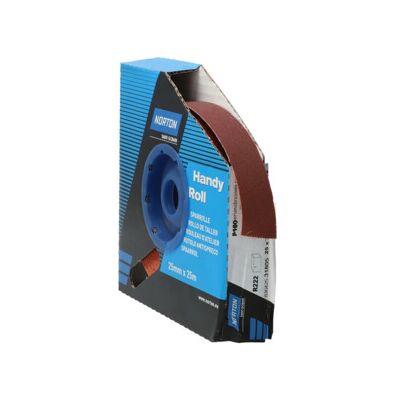 Saint-Gobain R222 Rouleau Abrasif - 25mm x 25m, P180 - Publicité Saint-Gobain R222 Rouleau Abrasif - 25mm x 25m, P180 - Publicité