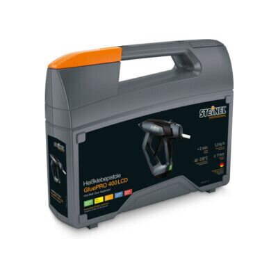Pistolet à colle chaude GluePRO 400 LCD KF pouvoir adhésif 25 g/min 2min 11mm ; STEINEL (052690) - Publicité Pistolet à colle chaude GluePRO 400 LCD KF pouvoir adhésif 25 g/min 2min 11mm ; STEINEL (052690) - Publicité