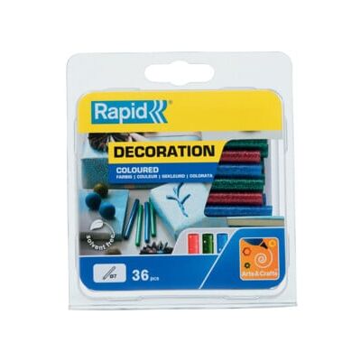 Rapid Bâtons de colle paillettes, diamètre 7 x 90 mm 36 pcs rouge, vert et bleu blister (5001424) - Publicité Rapid Bâtons de colle paillettes, diamètre 7 x 90 mm 36 pcs rouge, vert et bleu blister (5001424) - Publicité