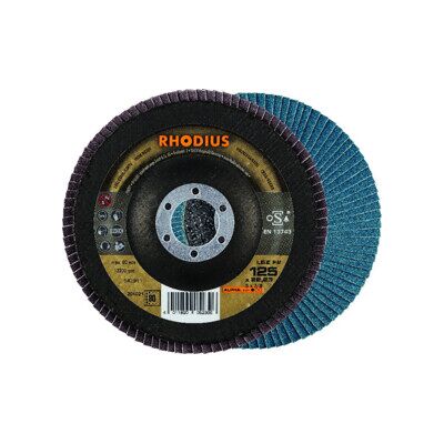 Rhodius ALPHAline LSZ F2 Disque à lamelles - 125 x 22,23 mm - P60 - Publicité Rhodius ALPHAline LSZ F2 Disque à lamelles - 125 x 22,23 mm - P60 - Publicité