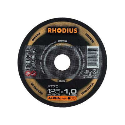 Disque de coupe Rhodius AlphaLine XT70 - 125 mm, 1,5 mm, 22,23 mm - Disque de coupe - Publicité Disque de coupe Rhodius AlphaLine XT70 - 125 mm, 1,5 mm, 22,23 mm - Disque de coupe - Publicité
