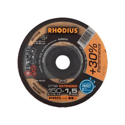 Disque de coupe Rhodius PROline XT38 - 150mm - Acier/Inox - Publicité Disque de coupe Rhodius PROline XT38 - 150mm - Acier/Inox - Publicité