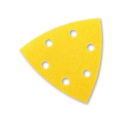 Sia Polygone avec trou (triangulaire), 1960 siarexx, 93 × 93, 6 trous, grain 180 ; sia Abrasives (F03E0035RM) - Publicité Sia Polygone avec trou (triangulaire), 1960 siarexx, 93 × 93, 6 trous, grain 180 ; sia Abrasives (F03E0035RM) - Publicité