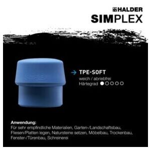 HALDER Embout en plastique TPE-soft pour maillet à frappe amortie SIMPLEX, pièce 40 mm (3201.040) - Publicité HALDER Embout en plastique TPE-soft pour maillet à frappe amortie SIMPLEX, pièce 40 mm (3201.040) - Publicité