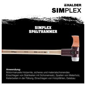 Masse à fendre SIMPLEX 4100 g L. de manche 850 mm manche en hickory HALDER (3007.160) - Publicité Masse à fendre SIMPLEX 4100 g L. de manche 850 mm manche en hickory HALDER (3007.160) - Publicité