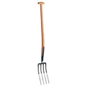 Fourche de jardin SHW Rex - 4 dents, manche en frêne - Publicité Fourche de jardin SHW Rex - 4 dents, manche en frêne - Publicité