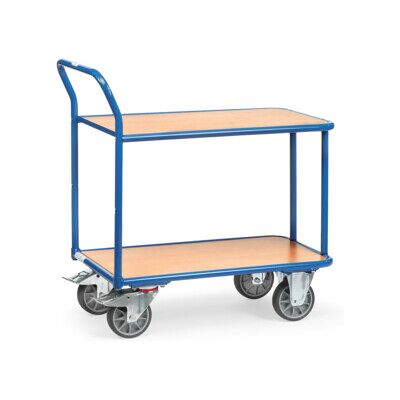fetra chariot à plateaux 2602, charge 400kg pneus TPE, 2 plateaux, 1 barre de poussée (2602) - Publicité fetra chariot à plateaux 2602, charge 400kg pneus TPE, 2 plateaux, 1 barre de poussée (2602) - Publicité