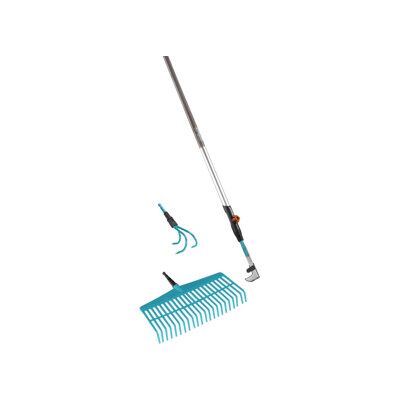 Offre complète combisystem GARDENA (balai râteau + cultivateur + gratte-joint + manche) (03087-20) - Publicité Offre complète combisystem GARDENA (balai râteau + cultivateur + gratte-joint + manche) (03087-20) - Publicité