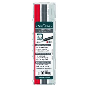 Jeu de mines BIG Dry 12 pcs. blanc/rouge p. crayon charpentier Big Dry 6045 set ; Pica (6045) - Publicité Jeu de mines BIG Dry 12 pcs. blanc/rouge p. crayon charpentier Big Dry 6045 set ; Pica (6045) - Publicité