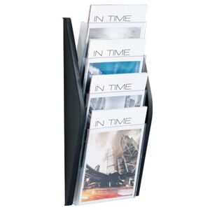 Porte-prospectus H540xl280xP80mm DIN A4 vertical noir ; helit (H62701-95) - Publicité Porte-prospectus H540xl280xP80mm DIN A4 vertical noir ; helit (H62701-95) - Publicité