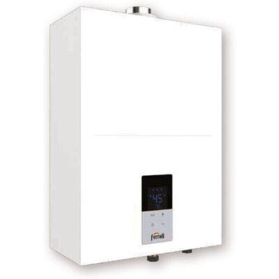 Ferroli Chauffe-eau à gaz à chambre étanche Kona 15 litres GPL Low NOx avec kit fumée - Publicité Ferroli Chauffe-eau à gaz à chambre étanche Kona 15 litres GPL Low NOx avec kit fumée - Publicité