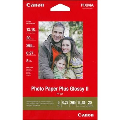 Canon Papier PP-201 Plus II 20 feuilles, 13x18 260g/m - Publicité Canon Papier PP-201 Plus II 20 feuilles, 13x18 260g/m - Publicité