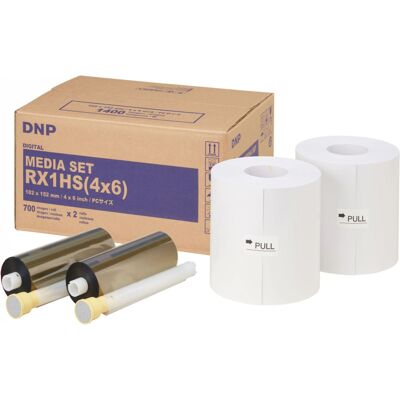 Papier photo DNP - 10x15cm, 2 rouleaux, 1400 tirages - Pour DS-RX1HS - Publicité Papier photo DNP - 10x15cm, 2 rouleaux, 1400 tirages - Pour DS-RX1HS - Publicité