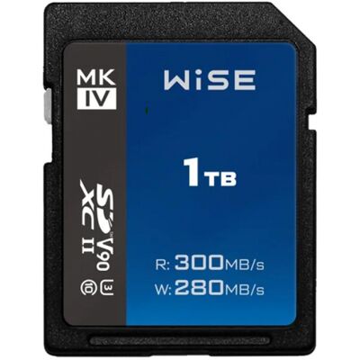 Wise Carte SDXC UHS-II de 1 To, 300 Mo/s, V90, MK-IV - Publicité Wise Carte SDXC UHS-II de 1 To, 300 Mo/s, V90, MK-IV - Publicité