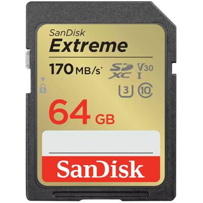 SanDisk SDXC Extreme 64GB 170MB/s V30 UHS-I - Publicité SanDisk SDXC Extreme 64GB 170MB/s V30 UHS-I - Publicité