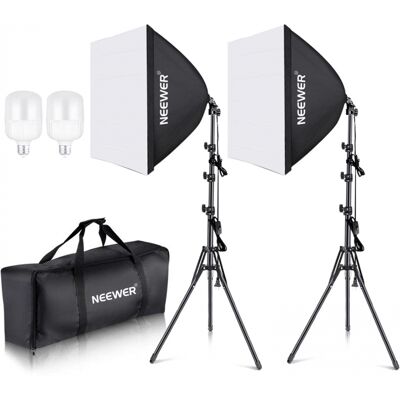 NEEWER NK200 2x 35 Watt LED Softbox Set avec trépied - Publicité NEEWER NK200 2x 35 Watt LED Softbox Set avec trépied - Publicité
